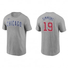 Men's Chicago Cubs Andrelton Simmons Gray Name & Number Nike T-Shirt