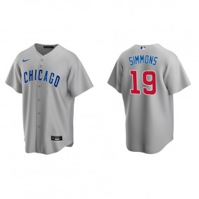 Men's Chicago Cubs Andrelton Simmons Gray Replica Road Jersey