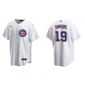 Men's Chicago Cubs Andrelton Simmons White Replica Home Jersey