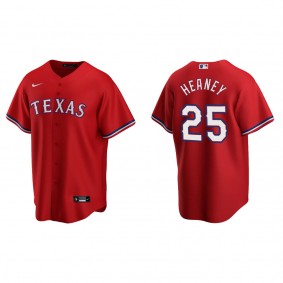 Men's Texas Rangers Andrew Heaney Red Replica Alternate Jersey