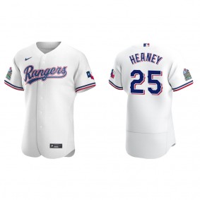 Men's Texas Rangers Andrew Heaney White Authentic Home Jersey