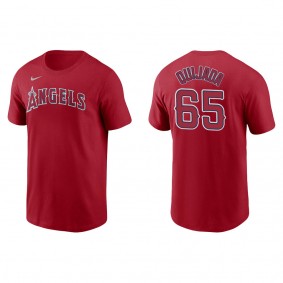 Men's Jose Quijada Los Angeles Angels Red Name & Number T-Shirt