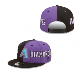 Men's Arizona Diamondbacks Black Purple Team Split 9FIFTY Snapback Hat