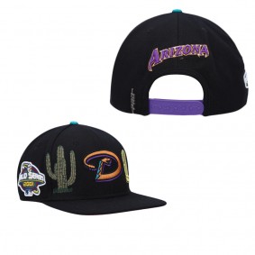 Men's Arizona Diamondbacks Pro Standard Black Double City Pink Undervisor Snapback Hat