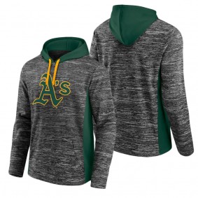 Men's Oakland Athletics Fanatics Branded Gray Green Instant Replay Color Block Pullover Hoodie
