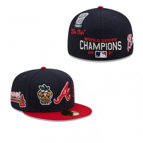 Men's Atlanta Braves Navy Four-Time World Series Champions x Quavo 59FIFTY Fitted Hat