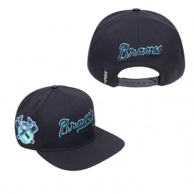 Men's Atlanta Braves Pro Standard Black Cooperstown Collection Neon Prism Snapback Hat