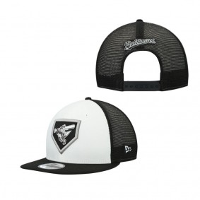 Men's Baltimore Orioles White Black 2022 Clubhouse Cooperstown Collection Trucker 9FIFTY Snapback Adjustable Hat