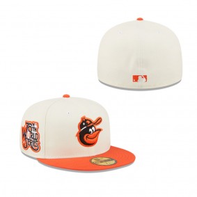 Men's Baltimore Orioles White Orange Cooperstown Collection 76th World Series Chrome 59FIFTY Fitted Hat