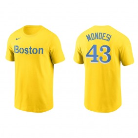 Men's Adalberto Mondesi Boston Red Sox Gold City Connect Wordmark T-Shirt