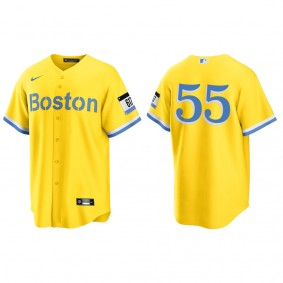 Men's Chris Martin Boston Red Sox Gold Light Blue City Connect Replica Jersey