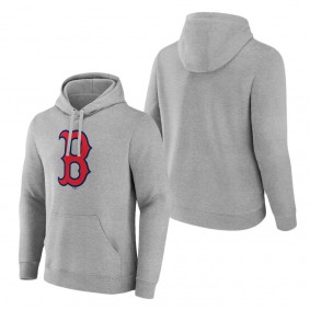 Men's Boston Red Sox Heather Gray Official Logo Fitted Pullover Hoodie
