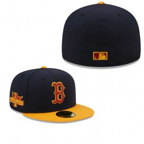 Men's Boston Red Sox Navy Gold Primary Logo 59FIFTY Fitted Hat