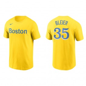 Men's Richard Bleier Boston Red Sox Gold City Connect Wordmark T-Shirt