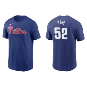 Men's Philadelphia Phillies Brad Hand Royal Name & Number Nike T-Shirt