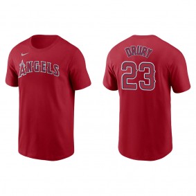 Men's Brandon Drury Los Angeles Angels Red Name & Number T-Shirt