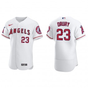 Men's Brandon Drury Los Angeles Angels White Authentic Home Jersey
