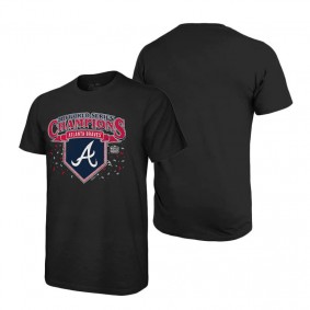 Men's Atlanta Braves Black 2021 World Series Champions Confetti Softhand T-Shirt