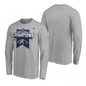 Men's Atlanta Braves Heathered Gray 2021 World Series Champions Locker Room Long Sleeve T-Shirt