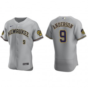 Men's Brian Anderson Milwaukee Brewers Gray Authentic Road Jersey