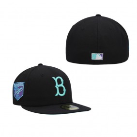 Men's Brooklyn Dodgers Black 1955 World Series Black Light 59FIFTY Fitted Hat