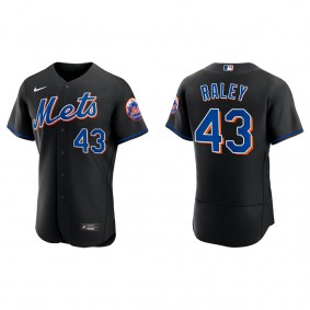 Men's New York Mets Brooks Raley Black Authentic Alternate Jersey