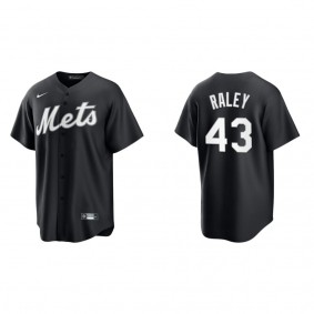 Men's New York Mets Brooks Raley Black White Replica Official Jersey