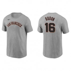 Men's San Francisco Giants Carlos Rodon Gray Name & Number Nike T-Shirt