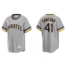 Men's Pittsburgh Pirates Carlos Santana Gray Cooperstown Collection Road Jersey