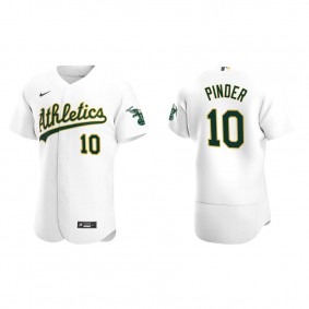 Men's Oakland Athletics Chad Pinder White Authentic Home Jersey