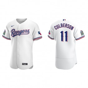 Men's Texas Rangers Charlie Culberson White Authentic Home Jersey
