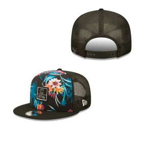 Men's Chicago Cubs Black Tropic Trucker 9FIFTY Snapback Hat