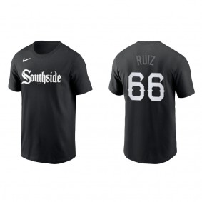 Men's Jose Ruiz Chicago White Sox Black City Connect Wordmark T-Shirt