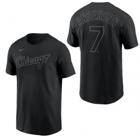 Men's Chicago White Sox Tim Anderson Pitch Black Name & Number T-Shirt