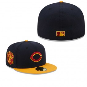 Men's Cincinnati Reds Navy Gold Primary Logo 59FIFTY Fitted Hat