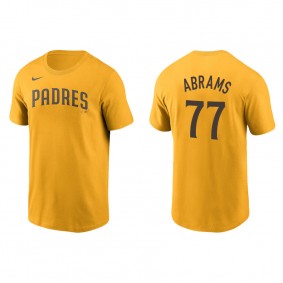 Men's San Diego Padres CJ Abrams Gold Name & Number Nike T-Shirt