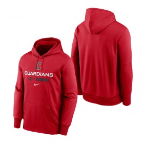 Men's Cleveland Guardians Red 2022 Postseason Authentic Collection Dugout Pullover Hoodie