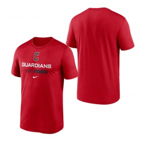 Men's Cleveland Guardians Red 2022 Postseason Authentic Collection Dugout T-Shirt