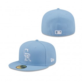 Men's Colorado Rockies Sky Blue Logo White 59FIFTY Fitted Hat