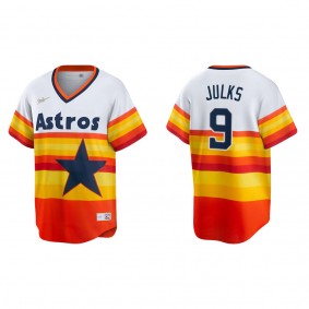 Men's Corey Julks Houston Astros White Orange Cooperstown Collection Jersey