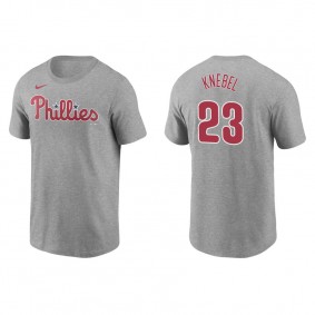 Men's Philadelphia Phillies Corey Knebel Gray Name & Number Nike T-Shirt