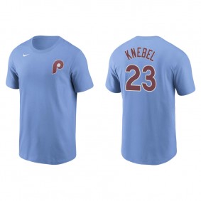 Men's Philadelphia Phillies Corey Knebel Light Blue Name & Number Nike T-Shirt