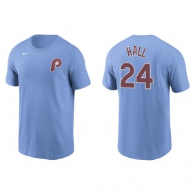 Men's Darick Hall Philadelphia Phillies Light Blue Name & Number T-Shirt