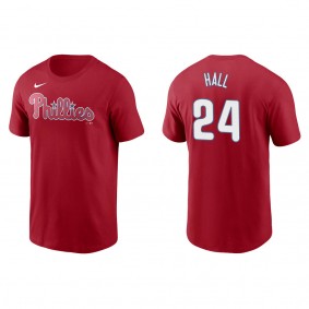 Men's Darick Hall Philadelphia Phillies Red Name & Number T-Shirt