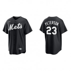 Men's New York Mets David Peterson Black White Replica Official Jersey