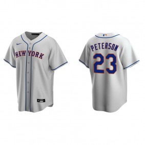 Men's New York Mets David Peterson Gray Replica Road Jersey