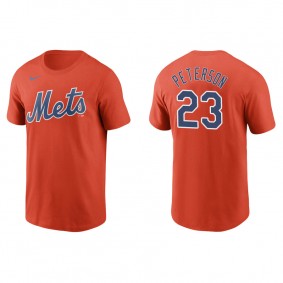 Men's New York Mets David Peterson Orange Name & Number Nike T-Shirt