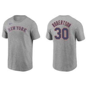 Men's New York Mets David Robertson Gray Name & Number T-Shirt