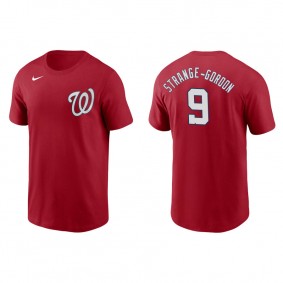 Men's Washington Nationals Dee Strange-Gordon Red Name & Number Nike T-Shirt