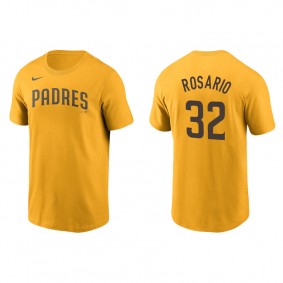 Men's San Diego Padres Eguy Rosario Gold Name & Number Nike T-Shirt